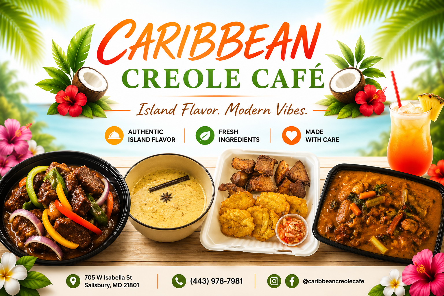 Caribbean Creole Cafe — Island Flavor. Modern Vibes.